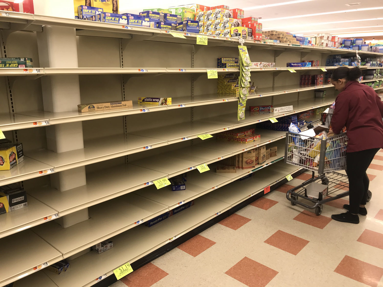 Empty shelves